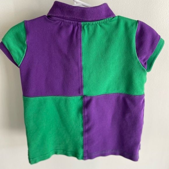 Ralph Lauren Toddler Color Block Polo - Green and Purple - Size 3/3T - Picture 4 of 6